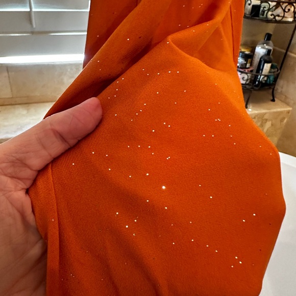 EVER pretty Orange gown with silver accents NWT US12 - Picture 3 of 7